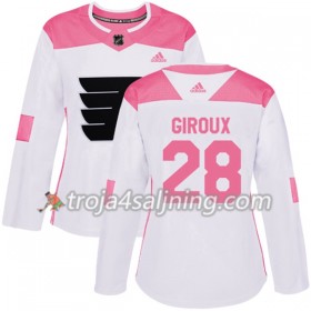 Philadelphia Flyers tröja Claude Giroux 28 Vit 2017-2018 Adidas Rosa Fashion Authentic - Dame NHL Tröjor
